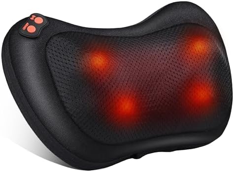 Brelley Massagekissen, Shiatsu Massagegerät | Ausgestattet mit einem rotierenden 3D-Massagekopf und Infrarot-Heizfunktion, Geeignet für Büro und Zuhause