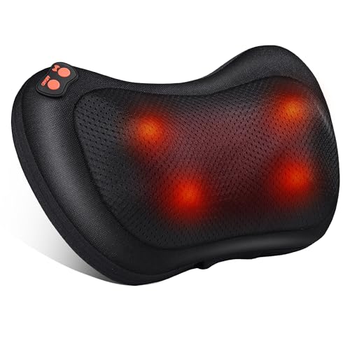Shiatsu Massage Cushion with 3D Rotating Massage Heads and Infrared Heat Function Masseur Massage for Neck Shoulder Back in Office Home
