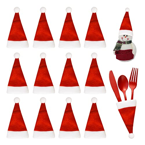 GZGXKJ 42 Stück Mini WeihnachtsmüTze Klein Weihnachten Bestecktasche...