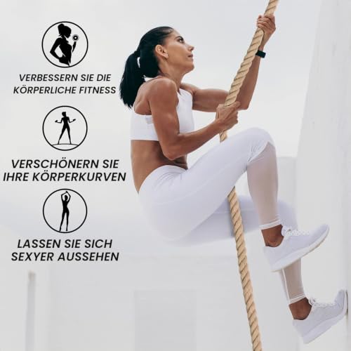 Yes4All Gym Kletterseil mit Karabiner 38 mm Durchmesser für Fitness & Krafttraining, Crossfit Übungen & Home Workouts, Krafttraining Sportseil, Schaukelseil, Muskeltrainings, 3/4,6/6M Klettertau