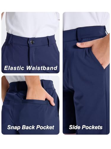 Image of DEVOROPA Youth Boy's Golf Pants Quick Dry Athletic Chino Flat Front Pants Kids School Uniform Clothes