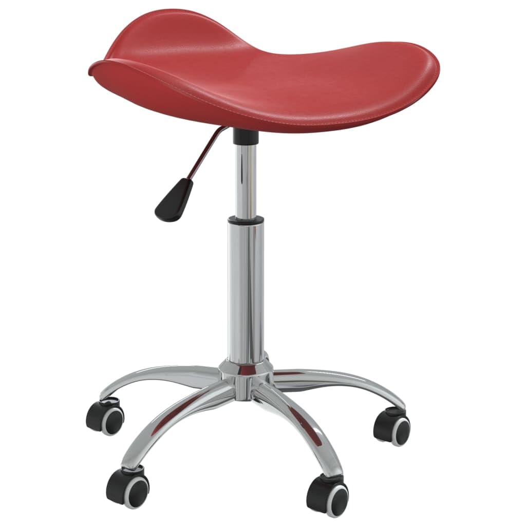 Friseur Rollhocker Weinrot Kunstleder höhenverstellbar drehbar mit Rollen für Salon Kosmetik Studio, professionelles Mobiliar für Herren Damen Kinder