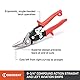 Wiss M1R 248mm/ 9-3/4-Inch MetalMaster Compound Action Aviation Snips, Cuts Straight to Left-Red