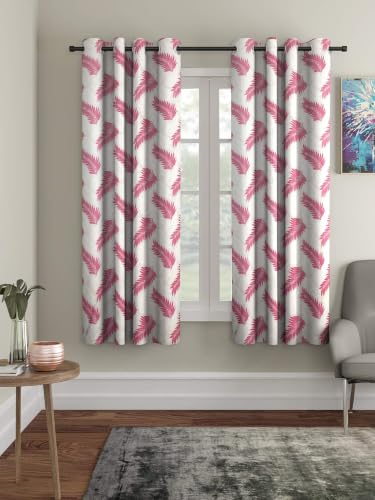 Image of Cortina 2 Piece Panel Eyelet Polyester Curtains - Group 2 (Pink, Door - 7 feet)