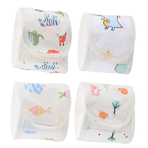 COLLBATH 4 Stück-pack Babybauchbänder aus Baumwolle Elastisch Wärmend Bauchnabelband für Neugeborene Blähungslinderung und Bauchschutz Babygesundheit und Pflege Zufälliger Stil