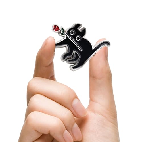 Image of Pack of 6 /12 /50 /100 Enamel Rose Cat Pin Women Girls Pin Brooches Funny and Cute Pet Pins for Clothes