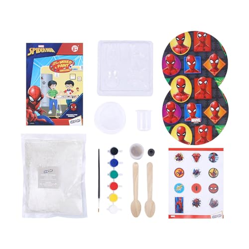 Image of SKOODLE Spiderman Creative Kids Art and Craft Kit - Fridge Magnet Making DIY Toy for Ages 8 Years & Above, Fun Kids Activity - Includes Moulds and Paints for Endless Crafting Adventures