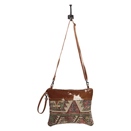 Image of Myra Bag Aztec Purse for Women - Canvas Bag with Real Leather Detailing, Boho Handbags for Women, Cute Western Purse