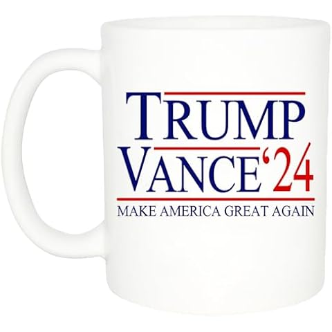 Rogue River Tactical Donald Trump Vance Novelty Coffee Mug Cup, 11 Oz, White Trump/Vance 2024 24 Cover