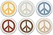 Boho Peace Sign Drawer Knobs Blue Browns Ceramic Bohemian Dresser Cabinet Pulls for Nursery Bedroom Decor