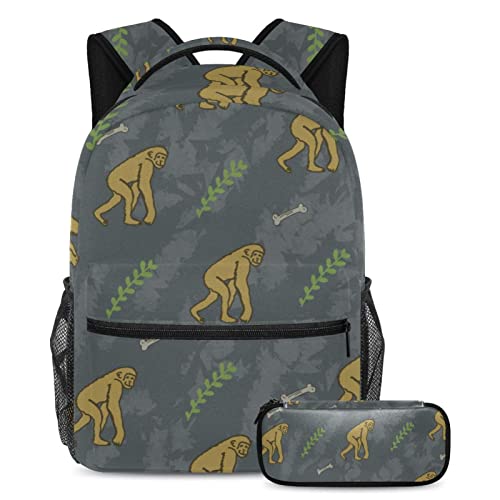 Sac à dos voyage avec porte-bouteille anti-fuite et trousse scolaire assortie