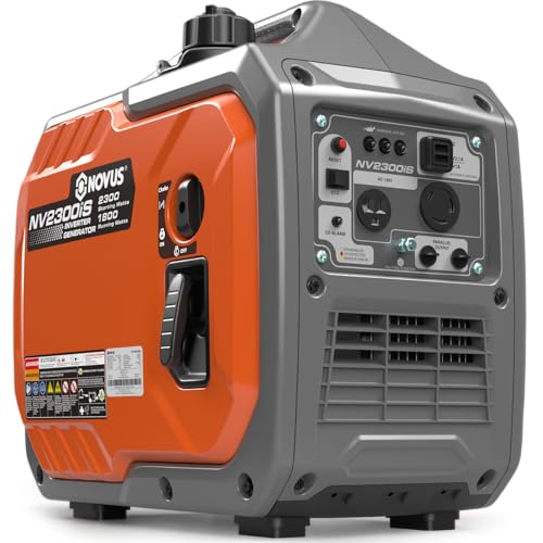 NOVUS 2300-Watt Portable Inverter Generator, Gas Powered, RV Ready, Quiet Small Gas Generators for Home Backup, Outdoor Camping, Parallel Capable, with CO Sensor, EPA Compliant