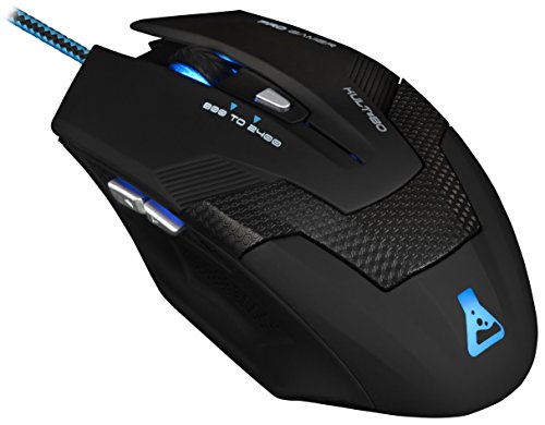 THE G-LAB - Kult 80 Souris Gaming Professionnel | 6-Boutons | USB | Revêtement Soft-touch | 2400 dpi | Rétroéclairage 6-Couleurs | Compatible avec Windows & Mac |...