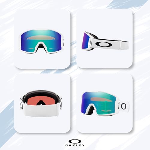 Image of Oakley Line Miner LARGE /MEDIUM Ski Goggles for Men for Women | In Matte Black, FP Black & Navy W Prizm Sapphire. Bonus kit: cleaning spray, cloth, screwdriver & mirror.