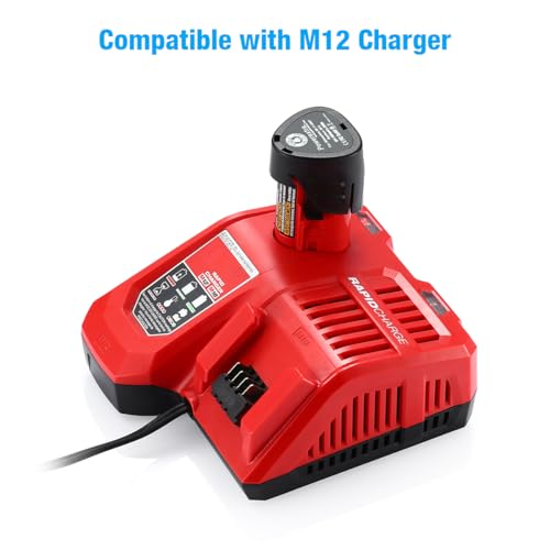 Powerextra M12 2 Pack 12V 3000Mah Lithium-Ion Replacement Battery Compatible With Milwaukee M12 48-11-2411 48-11-2420 48-11-2401 48-11-2402 48-11-2401 12-Volt M12 Cordless Tools thumb #5
