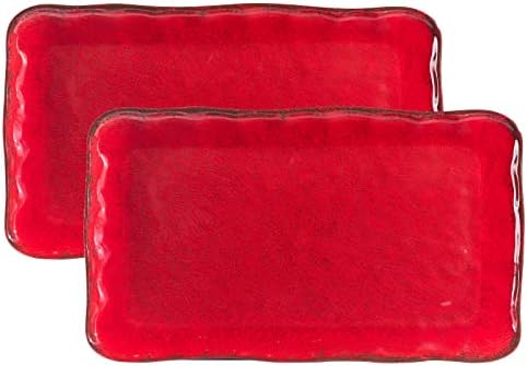 LEHAHA Christmas Melamine Platters for Serving Food, Colored Serv...
