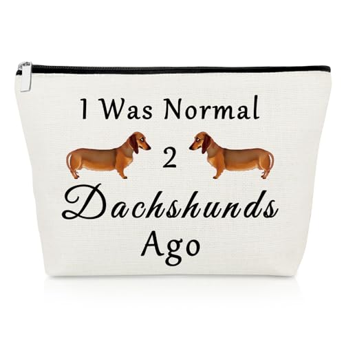 Dog Gifts for Dachshund Lovers Makeup Bag Dachshund Gifts for Women Pet Mom Christmas Birthday Present for Dog Lovers Pet Owner Cosmetic Bag Thank You Presents for Her Fur Mum Travel Cosmetic Pouch