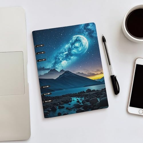 Carnet A5 en cuir synthétique Celestial Night Sky classeur rechargeable