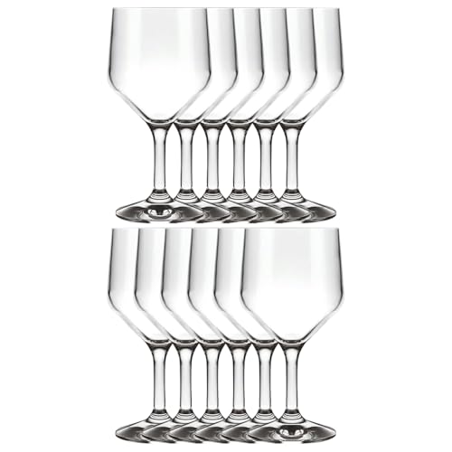 Kit Jogo Taças Vidro Buffet 12 Peças Transparente 300ml Multiuso Degustação Vinho Restaurante
