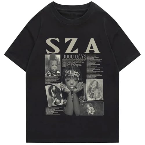 Photo de SZA SOS Graphic Tshirt Good Days Harajuku T-Shirts Hip Hop Fashion Cotton Casual Men T-Shirt Streetwear Y2K Tops Black 3XL