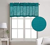 Rooney 1 Piece Semi-Sheer Linen Look Window Treatment Valance (52' W X 18' L, Teal)
