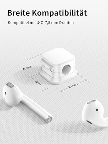 6 Stück Kabelhalter Schreibtisch, Kabelorganizer, Kabelclips Magnetisch Telefon-Ladungskabel-Organisator für Schreibtisch,Nachttisch,Audiokabel,Ladekabeln,Büro,Auto
