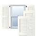 Ekena Millwork RWL18X062WHP Exterior Real Wood Pine Louvered Shutters (Per Pair), White, 18"W x 62"H
