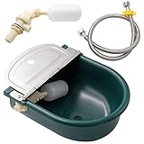FÁCIL DE USAR: hay un tapón de drenaje en la parte inferior para enjuagar el agua vieja y sucia del tazón; 2 orificios en la parte posterior facilitan la instalación de este dispensador de agua en la pared; los bordes pulidos y curvos le permiten conectarlo a la manguera de su jardín