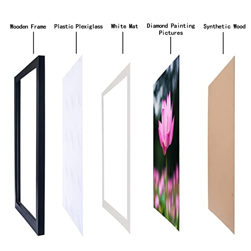 Mxtallup 40X40 Diamond Painting Frames Picture Wood,Display Pictures16X16 Inch/ 40X40 Cm With Mat Or 18X18 Inch/45X45Cm Without Mat, Diamond Embroidery Photo Frame Diamond Art Frames Black (Tk007) #TOP7