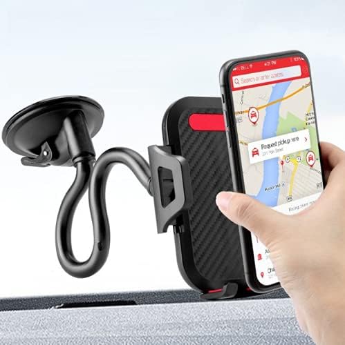 Miniatura 3 de Soporte de soporte para parabrisas de coche de 360  para iPhone, teléfono celular, GPS, cuello de cisne flexible, brazo largo, estabilizador de