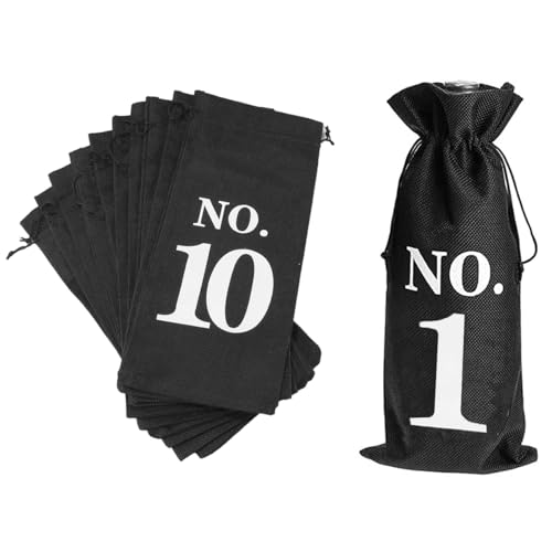 Gurtt 10 bolsas de vino negras para cata a ciegas, fundas de degustación numeradas del 1 al 10 para botellas de vino y champán.