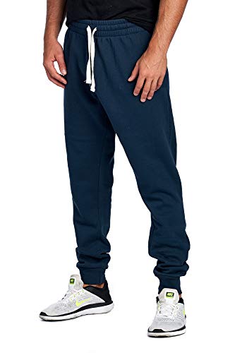 Image of ProGo Men's Casual Jogger Sweatpants Basic Fleece Marled Jogger Pant Elastic Waist