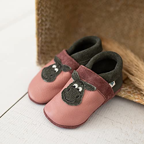 Pantolinos Krabbelschuhe Tiere aus Ökoleder Made in Germany Lauflernschuhe als Geschenk für Jungen & Mädchen Babyschuhe aus Leder weiche Lederpuschen Schlupfschuhe Hausschuhe - Image 3