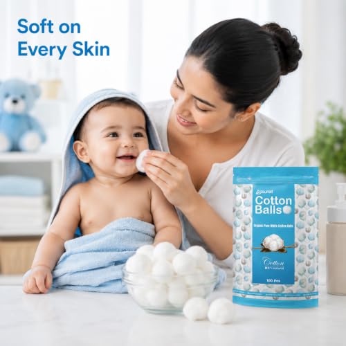 Image of White Cotton Ball For Personal Care, Skincare, Baby Care, Makeup Removal & Medical Use (100 Pieces, Pack of 5)