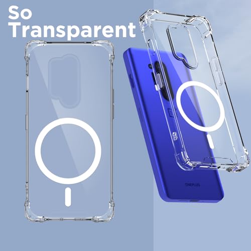 Image of Pikkme Back Cover for OnePlus 8 Pro Mag-Safe Shockproof PC + TPU Protective Case Magnetic Support Bumper Case (Transparent Mag-Safe)