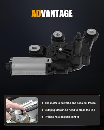 Image of ROADFAR Rear Windshield Wiper Motor Compatible For Ford For Fiesta 2001 | Fit For Ford For Fusion 2006-2012|OEM:1141045|1422314|3 Pins