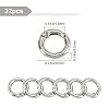 SUNNYCLUE 32Pcs Spring O Rings Silver Round Carabiner Clip Split Zinc Alloy Snap Hooks Metal Clamp Clasp Keyrings Buckle Trigger for Bag Purse Handbag Strap Craft DIY Accessory, 20MM, 3.5mm Thick #1