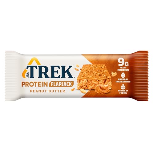 JB's Trek High Protein Flapjack Peanut Butter - Gluten Free - Plant Based - Vegan Snack - 50g x 16 bars - Image 3