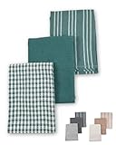 ［パノス］キッチン タオル ランチョンマット 手拭き 北欧 大判 日本発祥ブランド/キッチン クロス 綿 3枚セット 45×65cm グリーン