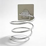 SODANY Porta Secador de Pelo Adhesivo Sin Taladro Soporte de Pared en Espiral de Acero Resistente Organizador de Baño Moderno 5kg
