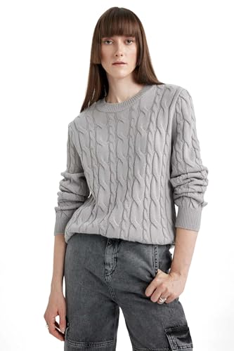 DeFacto L1567az Blouse, Gris para Mujer