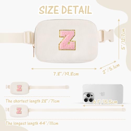 Image of Gitus Gifts for Teen Girls 10-12 12-14 14-16 16-18 Birthday Gifts for Girls Women Sister Teacher Initial Belt Bag Fanny Pack Crossbody Bags for Teen Girl Gifts Trendy Stuff Travel Essentials (Ivory-Z)