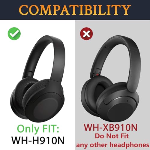 SOULWIT Cooling Gel Replacement Earpads for Sony WH-H910N H910 h.Ear on 3 Wireless Noise-Canceling Headphones, Ear Pads Cushions with Noise Isolation Foam - Black