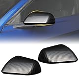 LitMiRaCle Rear-view Mirror Protective Cover Ford Mustang, Carbon Fiber Rearview Mirror Decorative Shell, Anti-scratch Protector Accessories Ford Mustang 2015 - 2022, 2pcs/Black