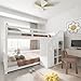 Dolamaní Hochbett Etagenbett 2 Kinder 90x200 cm mit Treppe, Kinderbett Mit & Schließfächern & Rausfallschutz, Kinderzimmer kinderhochbett, Stockbett für Mädchen Junge, Weiß