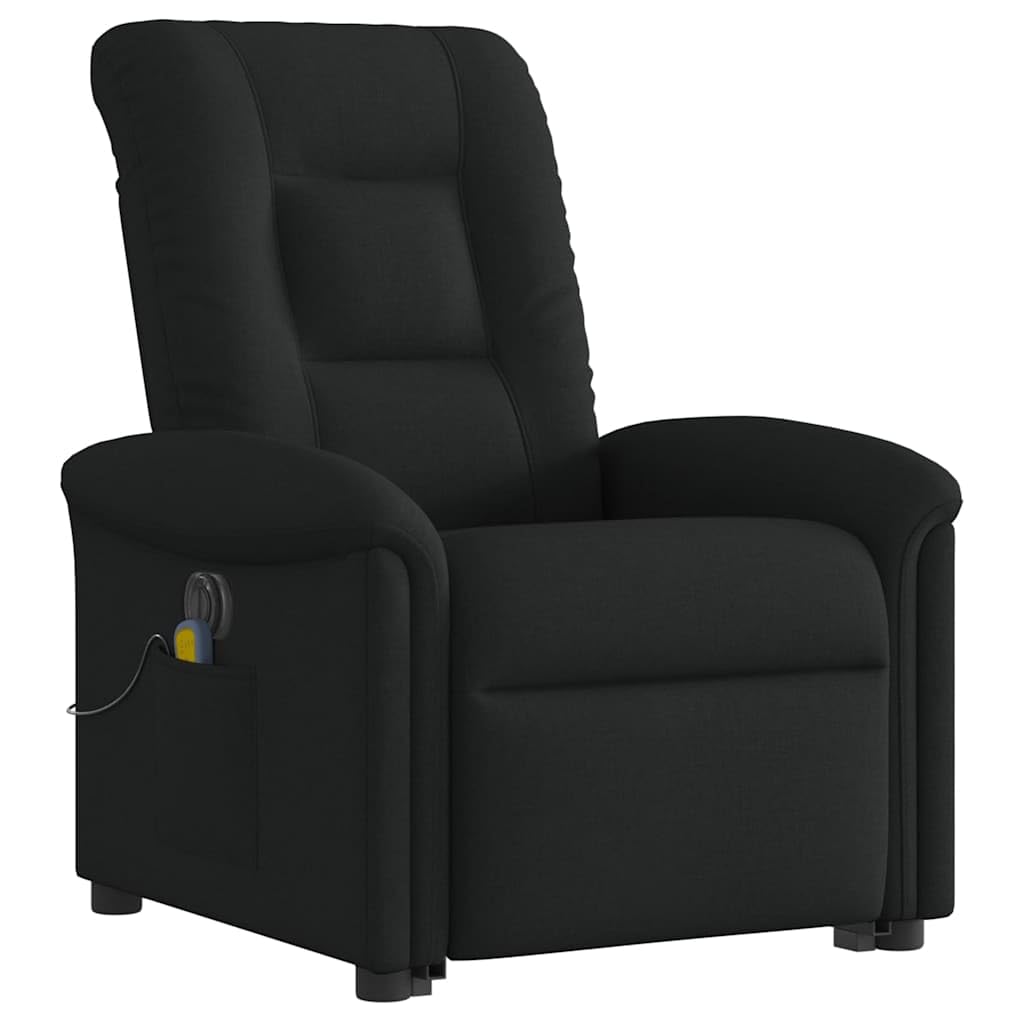 Genérico Sillón de Masaje eléctrico reclinable elevable Tela Negro,Sillas,Sillones-3303286