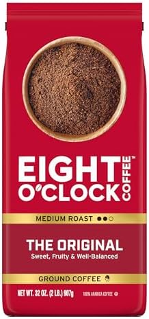 Eight O'Clock Coffee The Original Ground Coffee, Medium Roast, 32 Ounce (Pack of 1) - Sweet, Fruity, Well Balanced