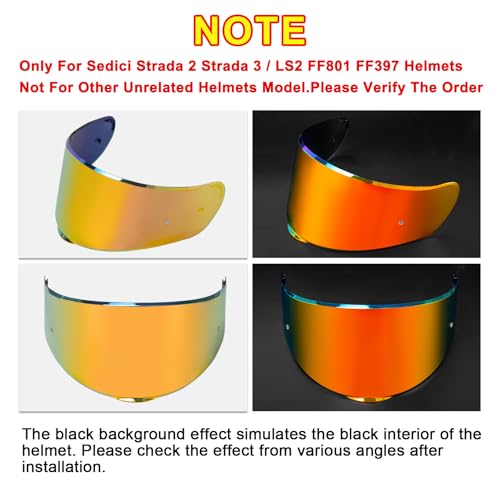 Image of PSLER Sedici Strada 2 Visor - Sedici Strada 2 and Strada 3 Face Shield Motorcycle Helmet visor Accessories Replacement for LS2 FT2 VECTOR Sedici Strada 2 Strada 3 FF801 FF397,Deep red