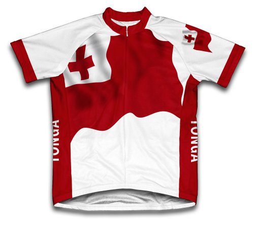 ScudoPro Tonga Flag Short Sleeve Cycling Jersey for Men - Size 4XL