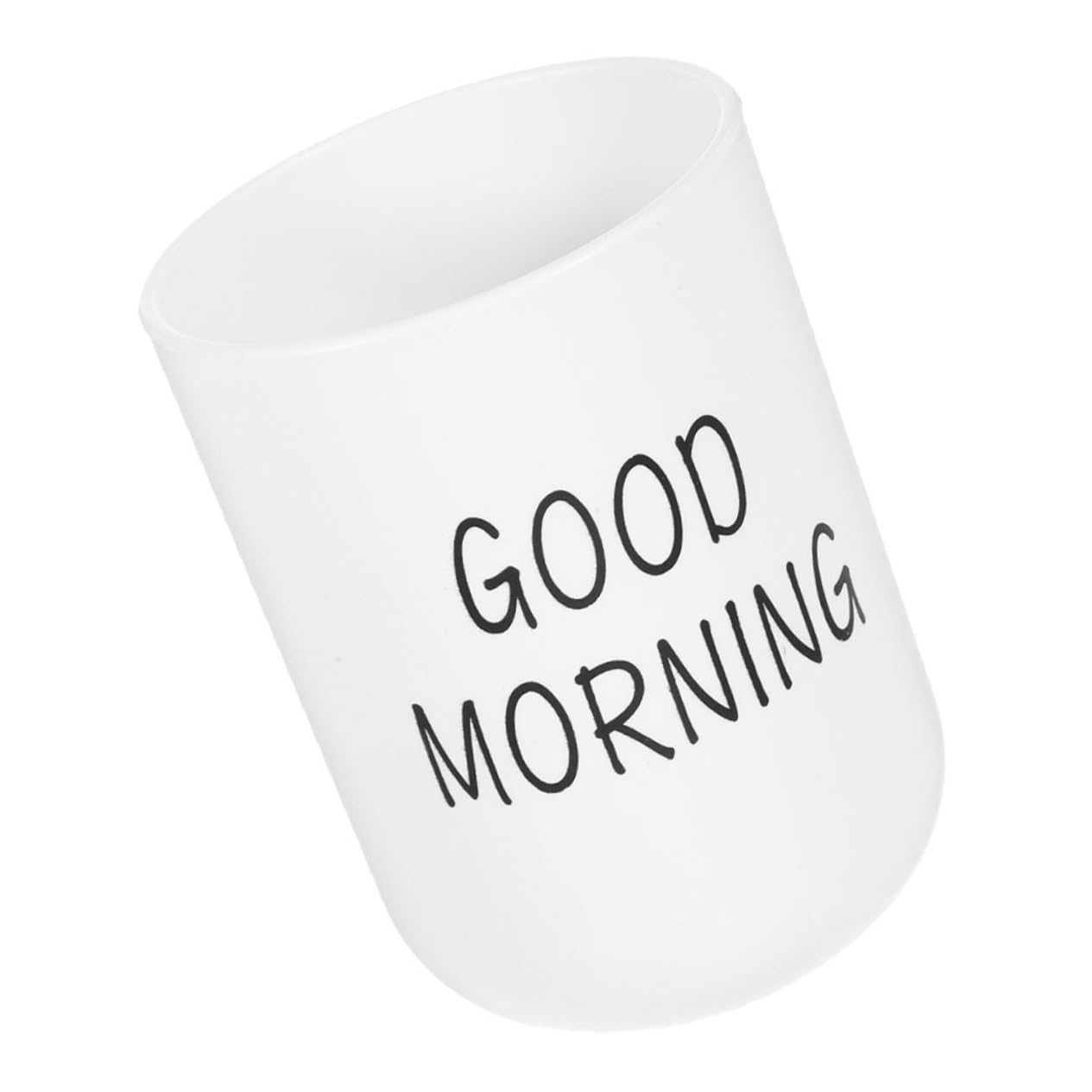 RORPOIR Bathroom Tumbler Cup Unbreakable Plastic Toothbrush Holder for Home Travel and Camping Frosted White Design for Rinsing and Makeup Brushes Reusable Mouthwash Cup